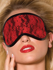 Черная маска с красным кружевом — Интернет-магазин женского белья
